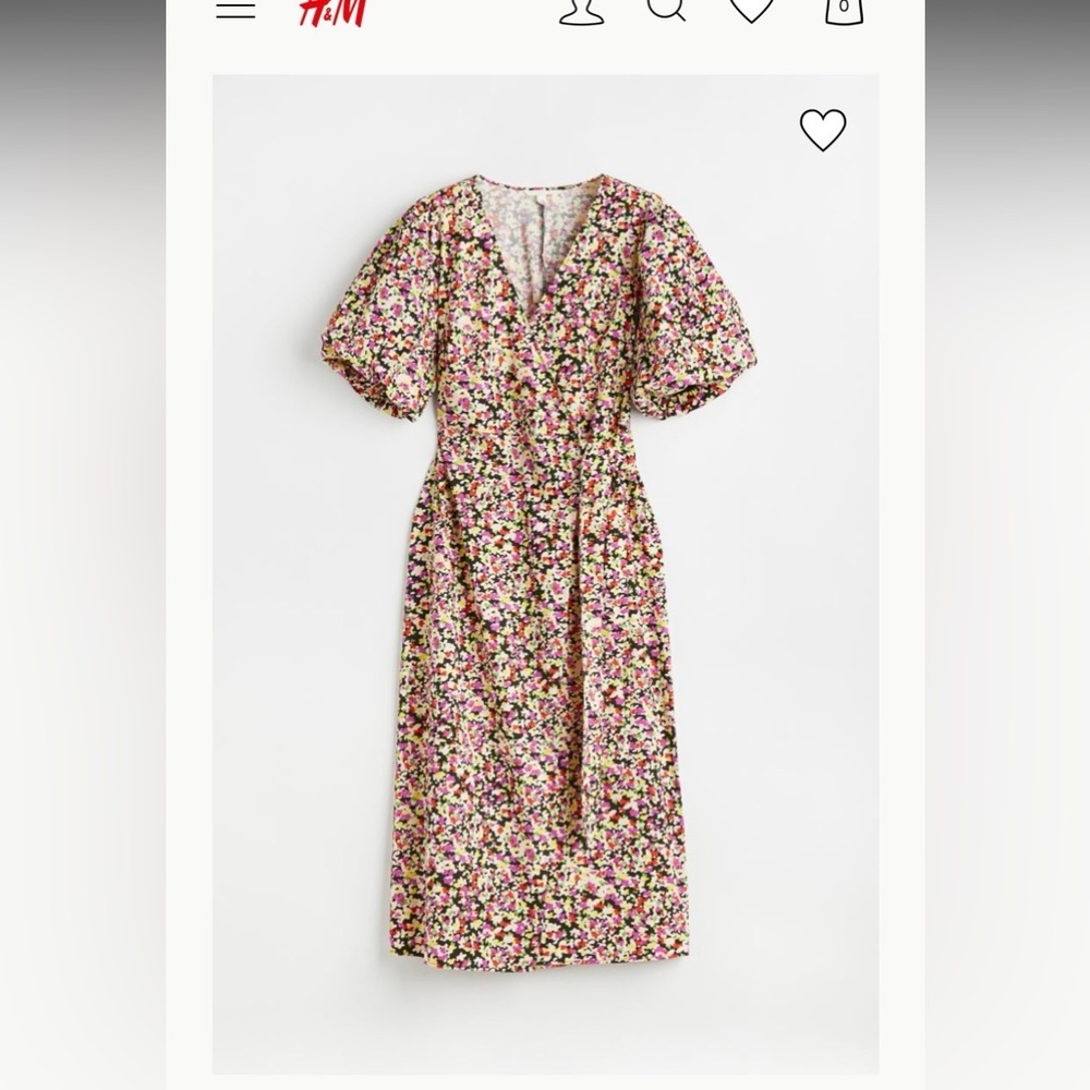 H&M Puff Sleeve Wrap Dress